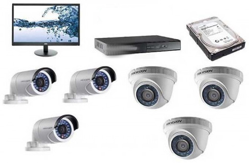 CCTV Package Hikvision 8 Channel DVR 6 Pcs Camera