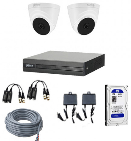 CCTV Package Dahua 4-CH DVR 2 PCS Camera 500GB HDD