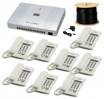 PABX 8-Line Intercom Machine with 8-Pcs Telephone Set