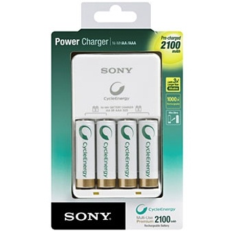 Sony BCG-34HH4KN NiMH Charger & Rechargeable Battery
