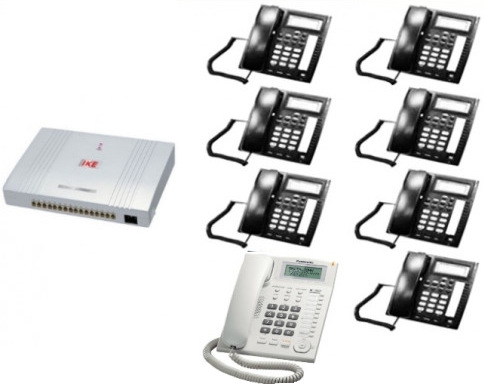 IKE 8-Line Intercom PABX with 8-Telephone Package Set