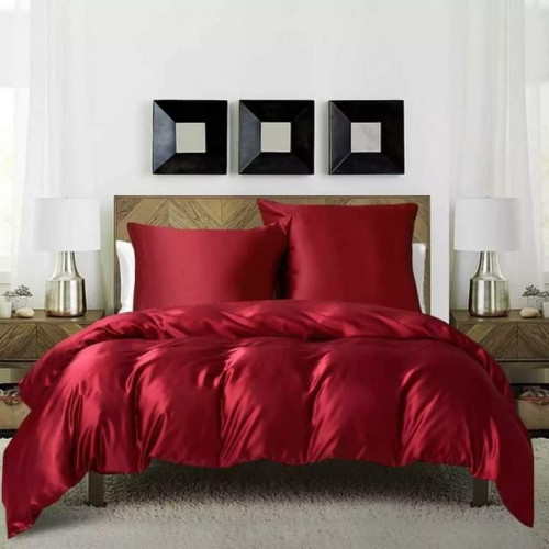 Satin Bed Sheet with Pillow Cover