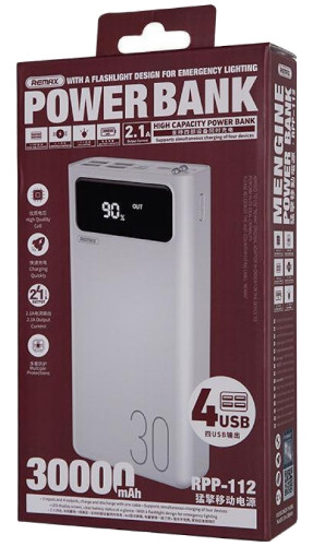 Remax RPP-112 30000mAh Power Bank with Flashlight