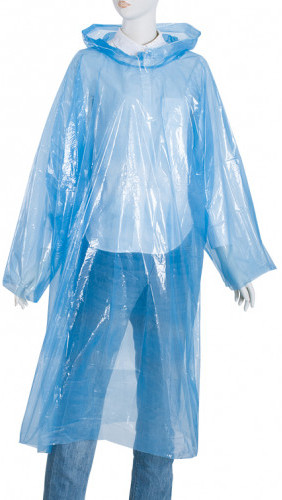 1-Part Plastic Raincoat with Hood Cap