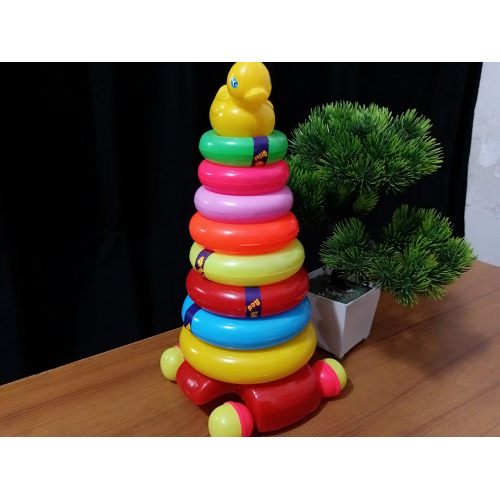 Rainbow Pyramid Ring Puzzle Toy