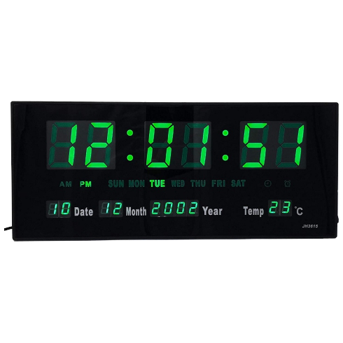 JH3615 Digital Green LED Wall Clock