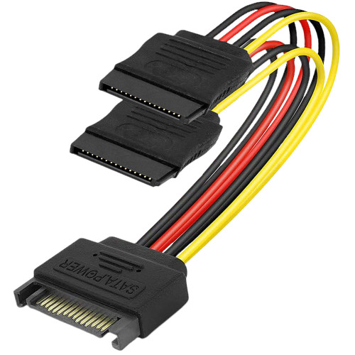 2-Pack 15-Pin Male to Female SATA Power Extension Cable