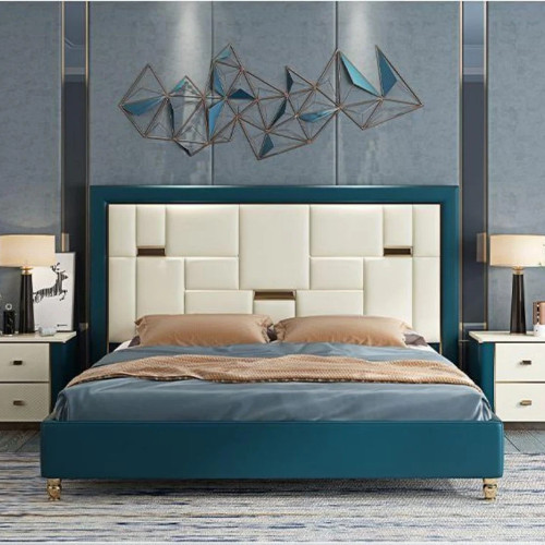 Signature Style Wooden Frame Leather Bed JF0356