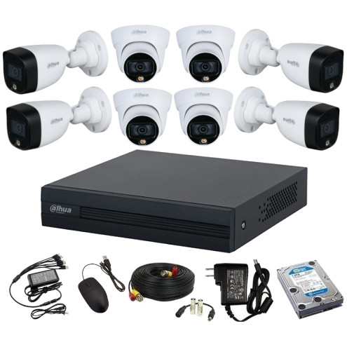 CCTV Package 8-CH Dahua XVR 8-Pcs Camera 500GB HDD