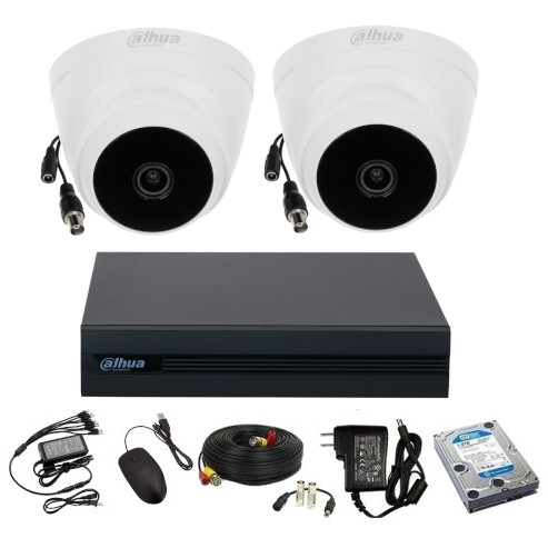 CCTV Package 4-CH Dahua DVR 2-Pcs Camera 500GB HDD