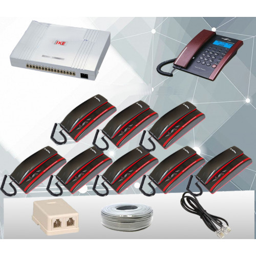 Full Set Package with 8-Line PABX System 8-Telephone