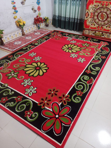 Stylish Red Color Smooth Carpet
