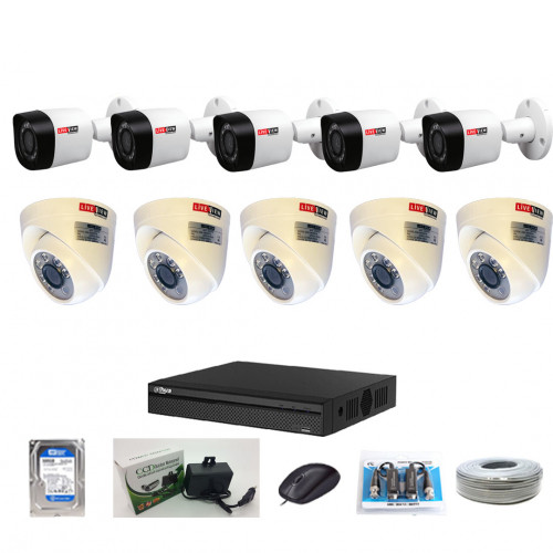 CCTV Package with Live View 16-CH DVR 10Pcs Camera