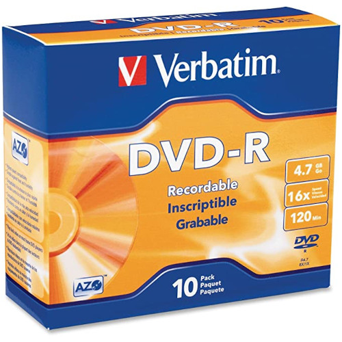 Verbatim DVD-R AZO Dye 4.7GB 16X Recordable Disc