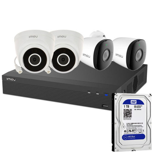 CCTV Package with 4CH Imou NVR 4Pcs Camera 1TB HDD