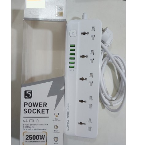 LDNIO SC5614 5-Socket & 6-USB Port Multi Plug