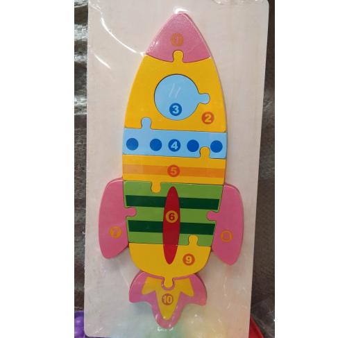Rocket-Shaped Puzzle for Kids