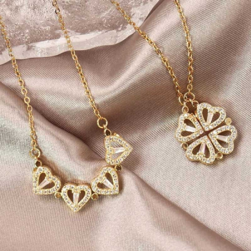 4 Leaf & Heart-Shaped Necklace