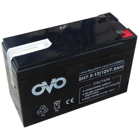 OVO 12V 7.5Ah Regulated Lead-Acid Battery