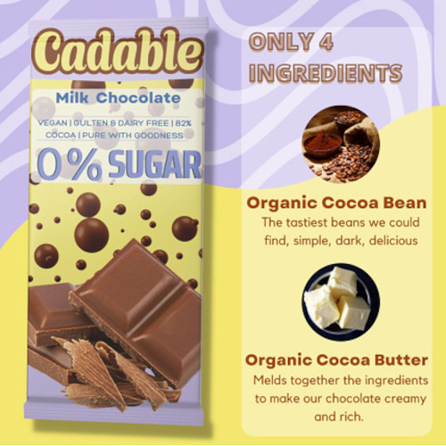 Cadable 0% Sugar Milk Chocolate