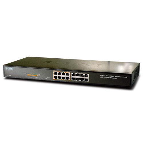 Planet 16-Port 10/100Mbps 8-Port-PoE WebSmart Switch