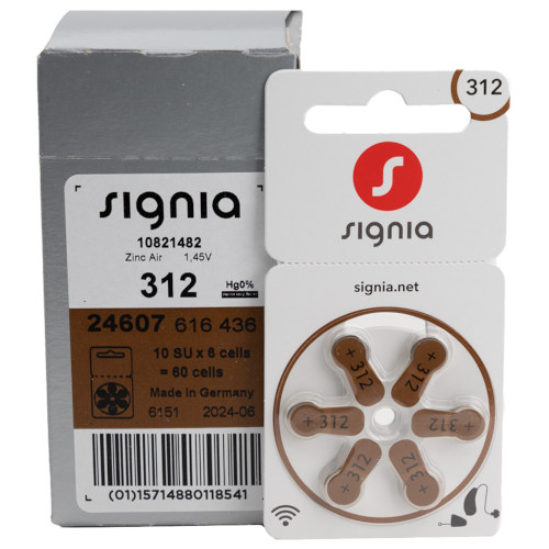 Signia 312-Size Hearing Aid Battery