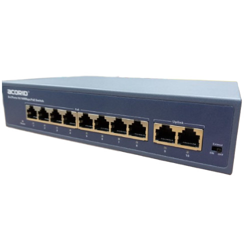 ACORID 8 Port Fast Ethernet POE Switch with 2 Uplink