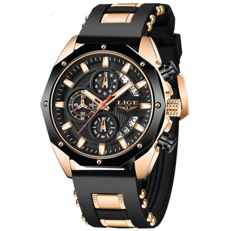 LIGE 8908 Luminous Water-Resistant Wrist Watch