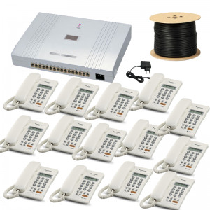 Full Package with 16-Line IKE PABX 16-Telephone Set