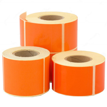 Orange Color Barcode Thermal Sticker 102mm x 102mm