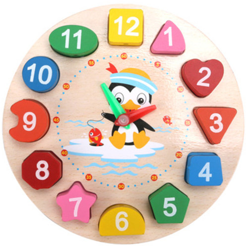 Jigsaw Puzzle Stacking Educational  Blocks Clock Toy