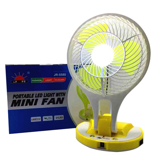 JR-5580 Portable LED Light with Mini Fan