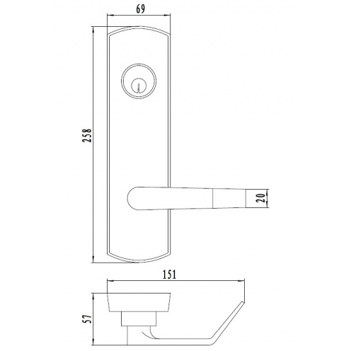 DH-H106 Fire Door Trim Lock