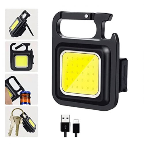 Small Cob Keychain Rechargeable Light with Portable