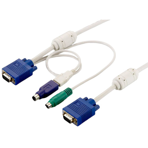 LevelOne ACC-2102 3-Meter PS/2 and USB KVM Cable