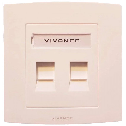 Vivanco Double Shuttered Face Plate