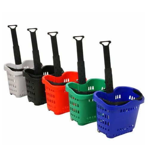 Single Handle Heavy Plastic Trolley Basket