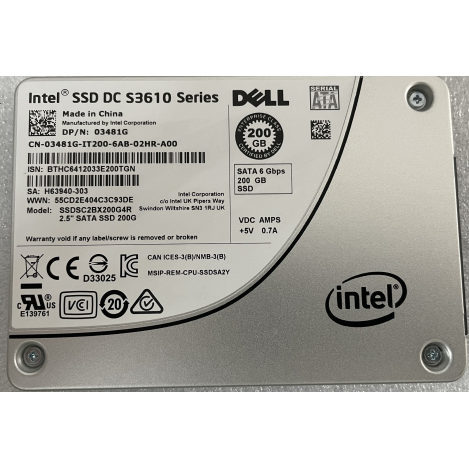 Dell 03481G 200GB SATA Server SSD