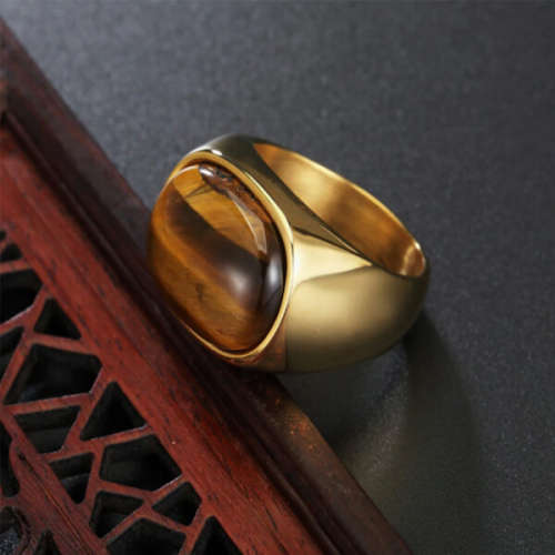 Arabic Natural Tiger Eye Style Stone Finger Ring