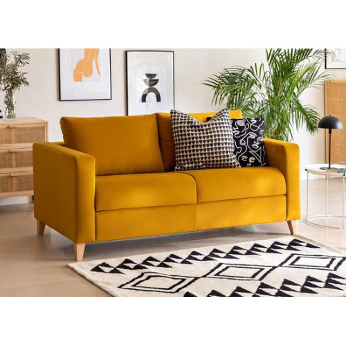 Stylish 2 Seat Sofa Yellow Color