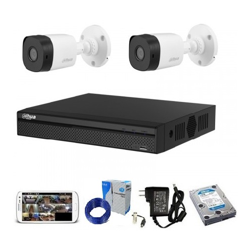 CCTV Package 4-CH Dahua XVR 2-Pcs Color Camera