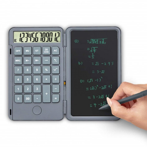 Rechargeable Desktop Calculator with Writing Tablet