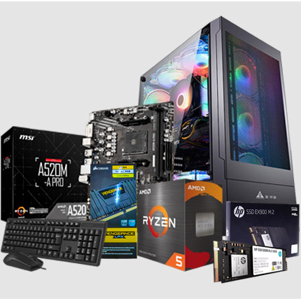 Desktop PC AMD Ryzen 5 5600G MSI A520M Motherboard