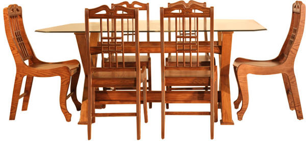 Jupitar Dining Table with Six Chairs