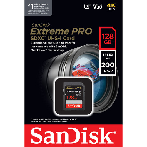 SanDisk Extreme PRO 128GB 200Mbs SDXC UHS-I Memory Card