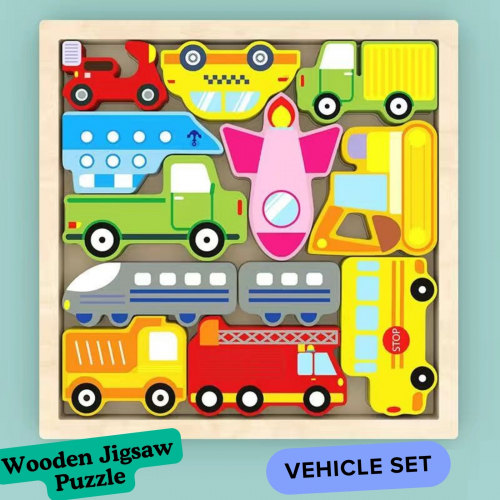 Jigsaw 3D Wooden Vehicle Set Puzzle