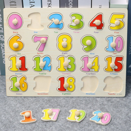 Kid's English Numeral Wooden Peg Puzzle