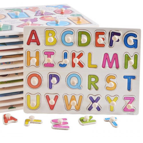 English Alphabet Wooden Peg Puzzle