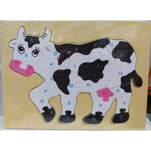 3D Cow Alphabet Puzzle for Kids