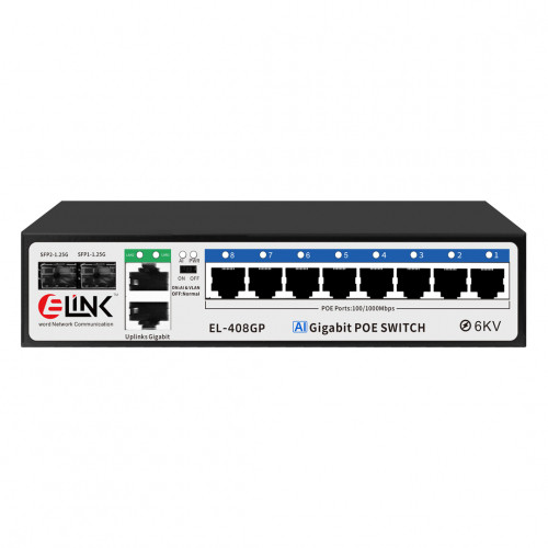 E-LINK EL-408GP 8-Port Gigabit PoE Switch